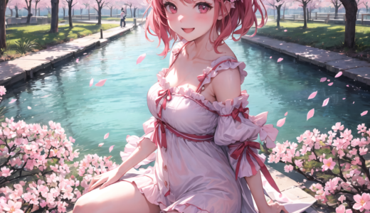 【全体公開健全絵】【37枚】桜背景の美しい少女たち！